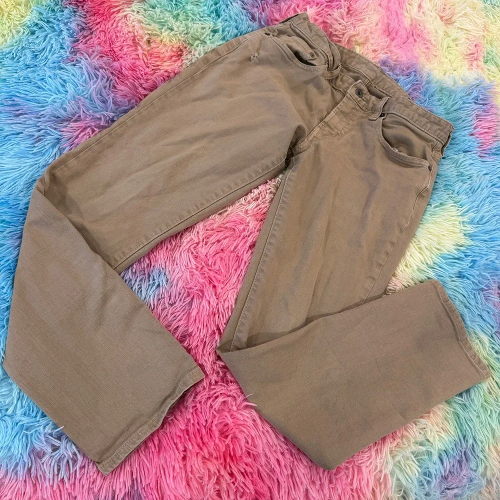 Bonobos‎ Chino Pants Mens 30x32 Tan Stretch Washed Khaki Slim Straight 5-Pocket